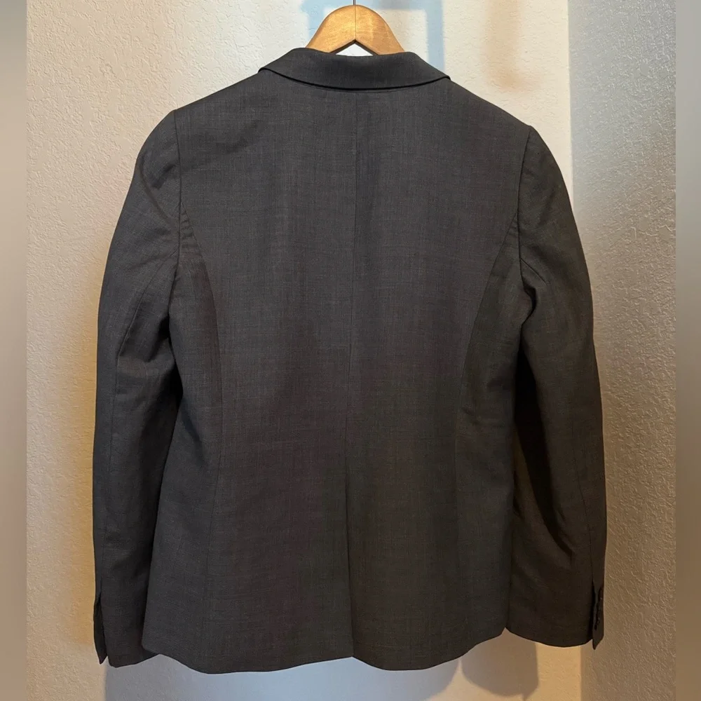 J. Crew Super 120’s Women’s Lightweight Wool Blend Dark Gray Suit Blazer Size 12